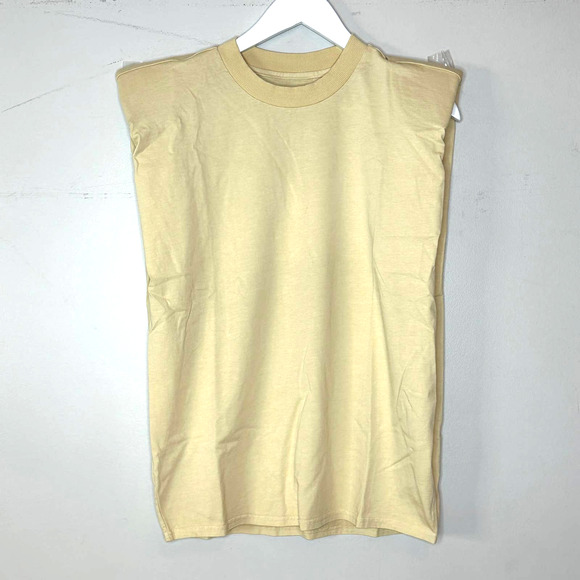 Sandrine Rose Oversized Shoulder Pad Crew Neck T-Shirt Sunflower Women XS NWT - Picture 1 of 9
